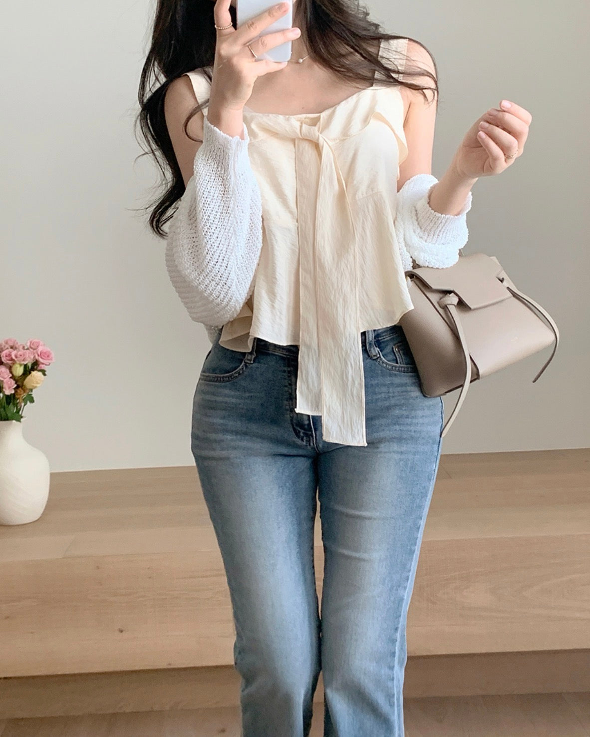 Sweet Lace-up Strap Top with Ruffles