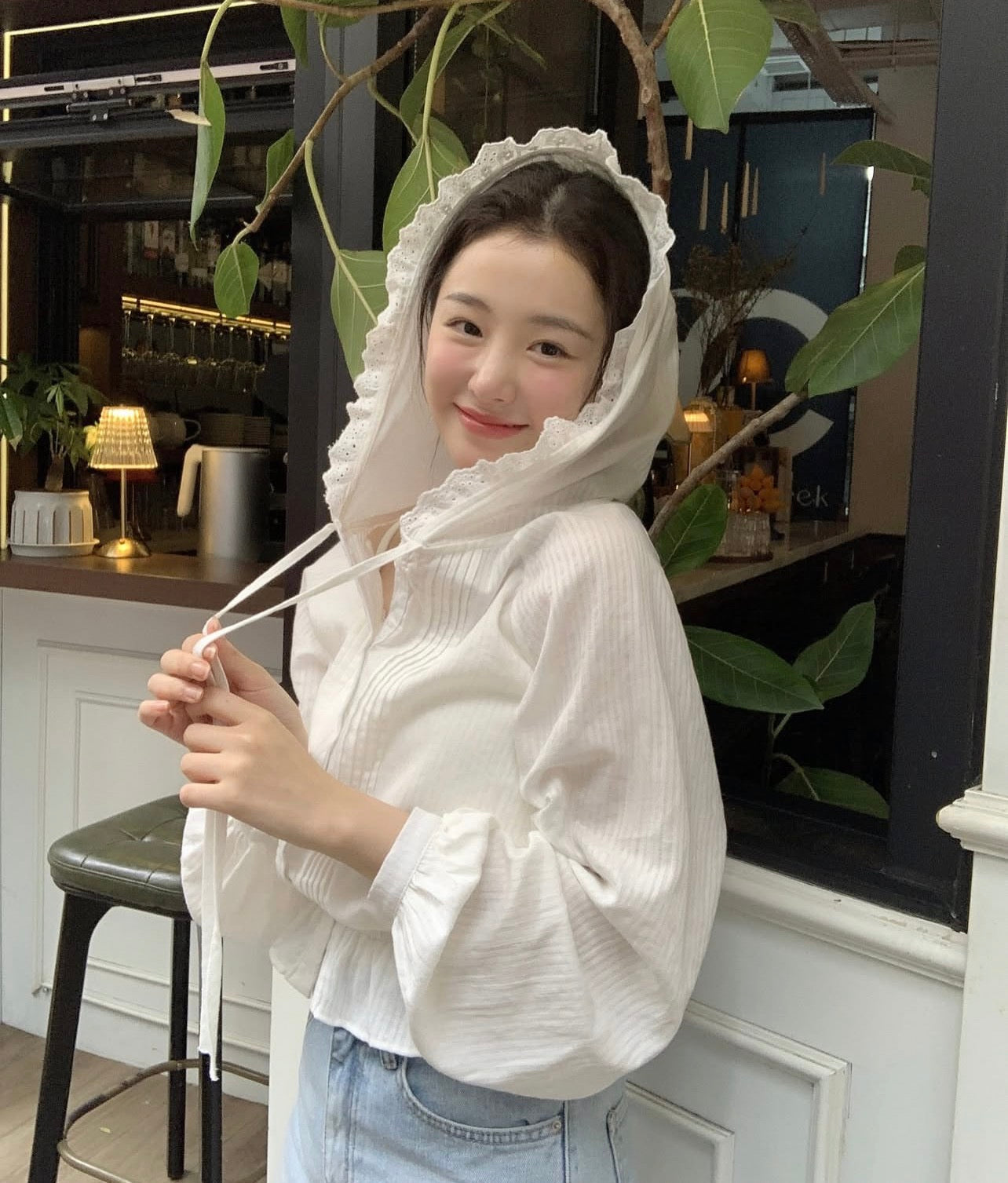 French-Style Elastic Waist Hoodie