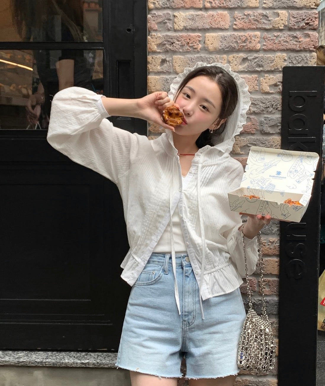 French-Style Elastic Waist Hoodie