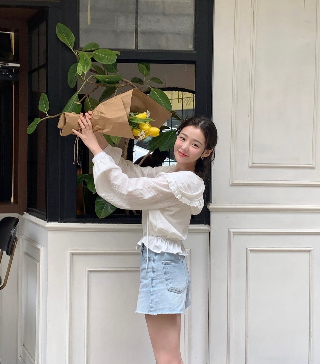 French-Style Elastic Waist Hoodie