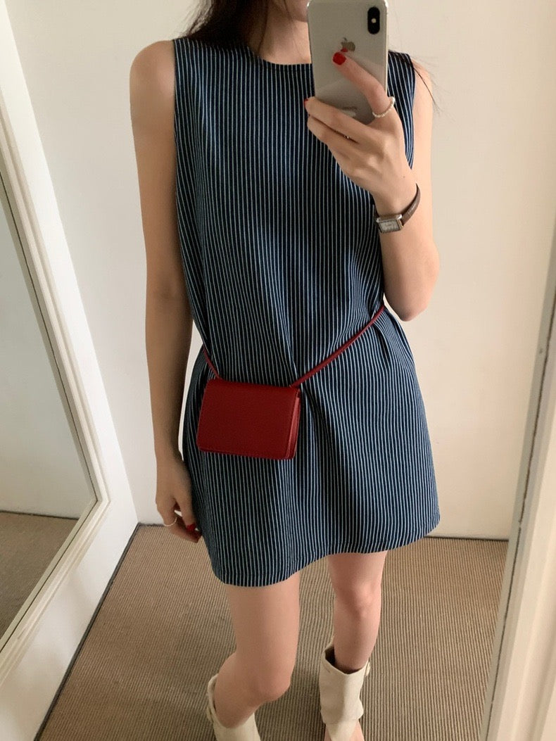 Striped Vest Denim Dress