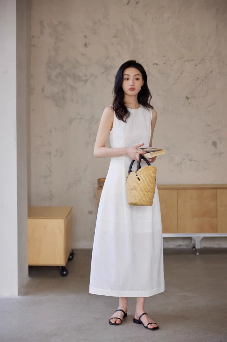 法式背心花苞裙