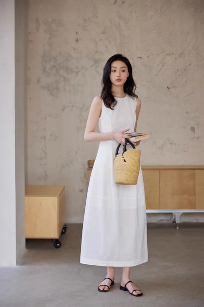 法式背心花苞裙