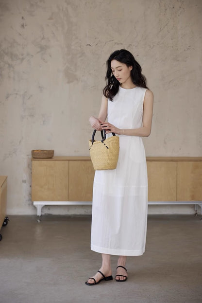 法式背心花苞裙