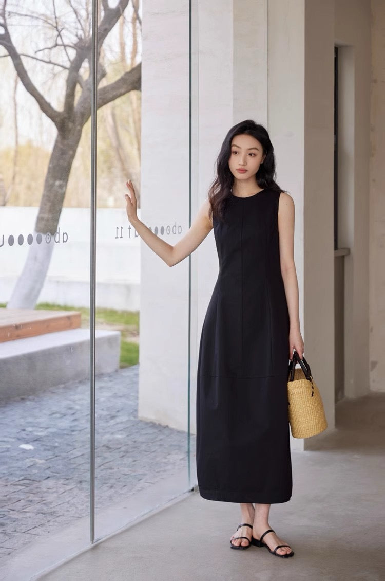 法式背心花苞裙