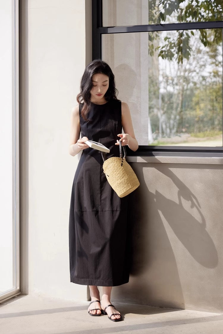 法式背心花苞裙