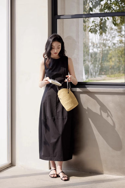 法式背心花苞裙