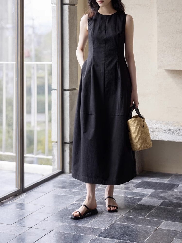 法式背心花苞裙