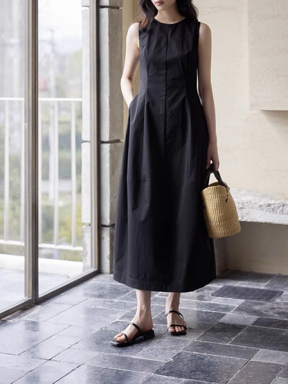 法式背心花苞裙