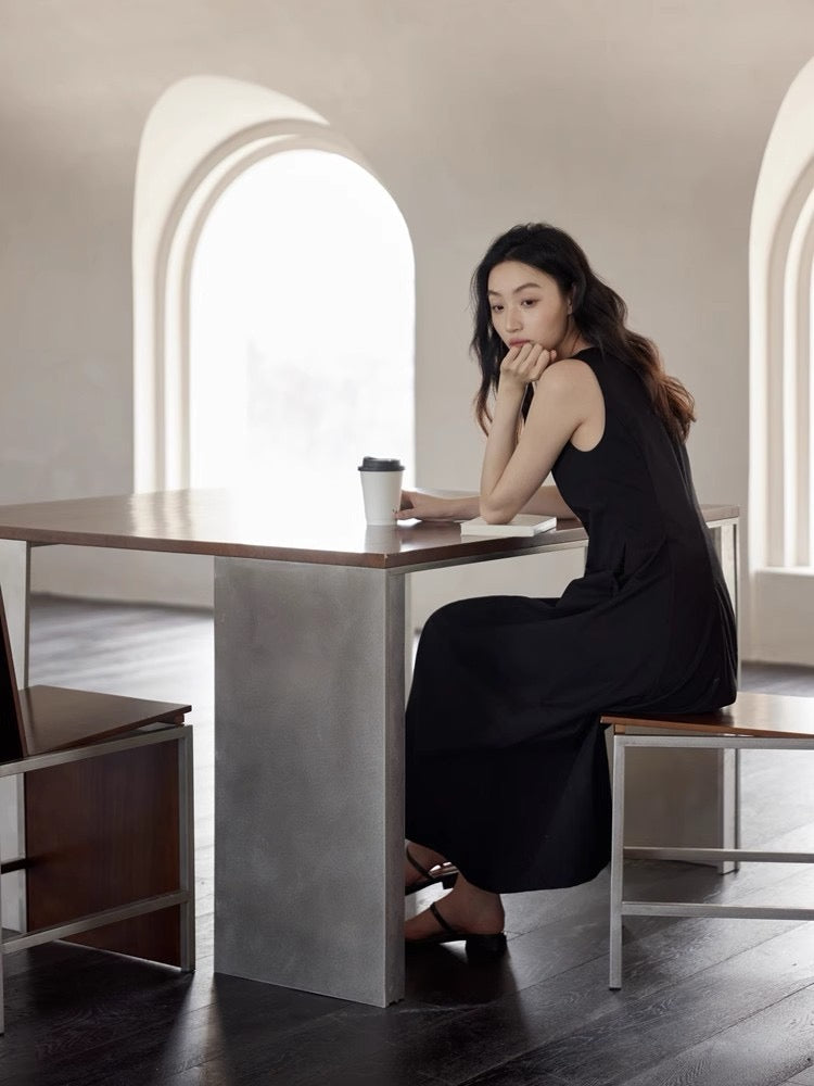 法式背心花苞裙