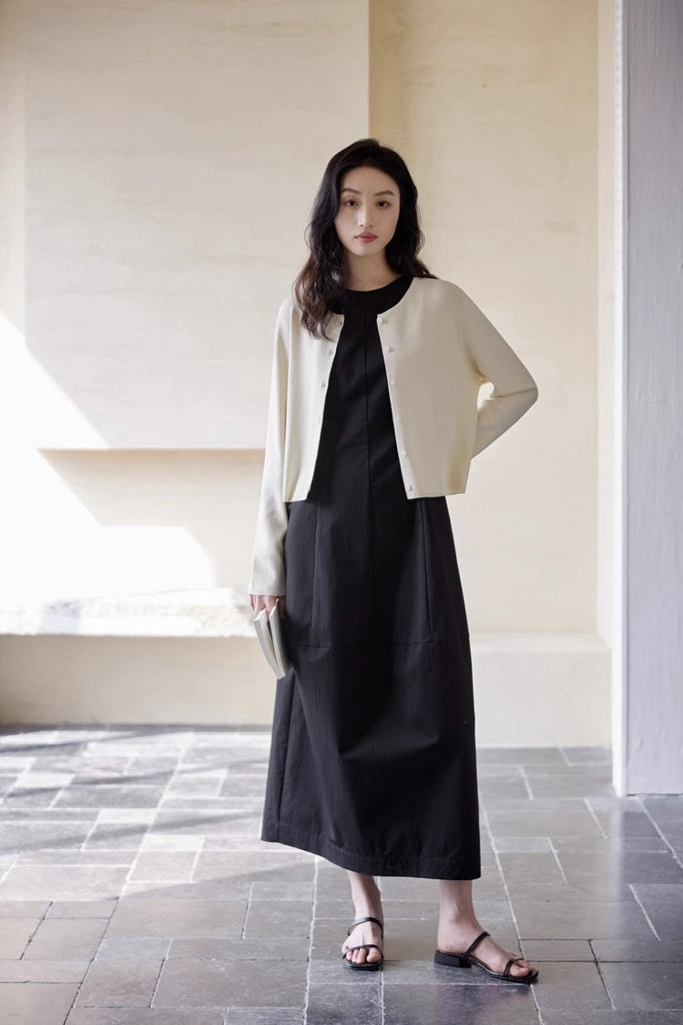 法式背心花苞裙