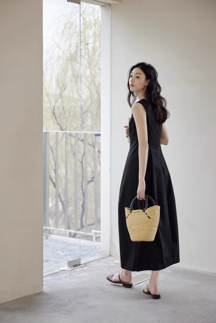 法式背心花苞裙