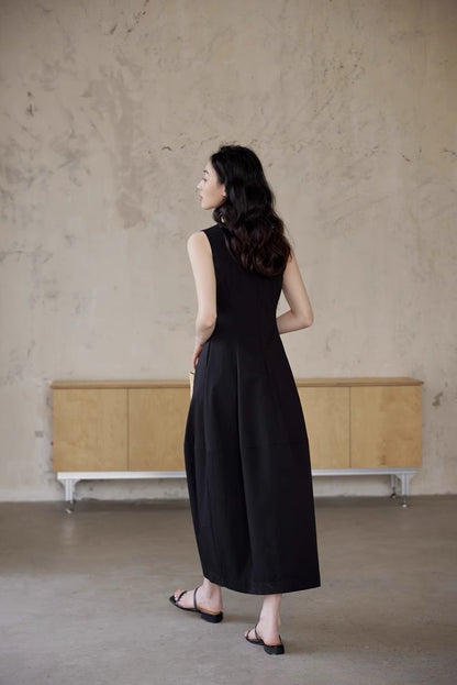 法式背心花苞裙