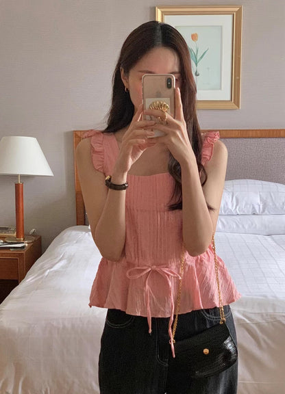 Fitted Tie-Front Top