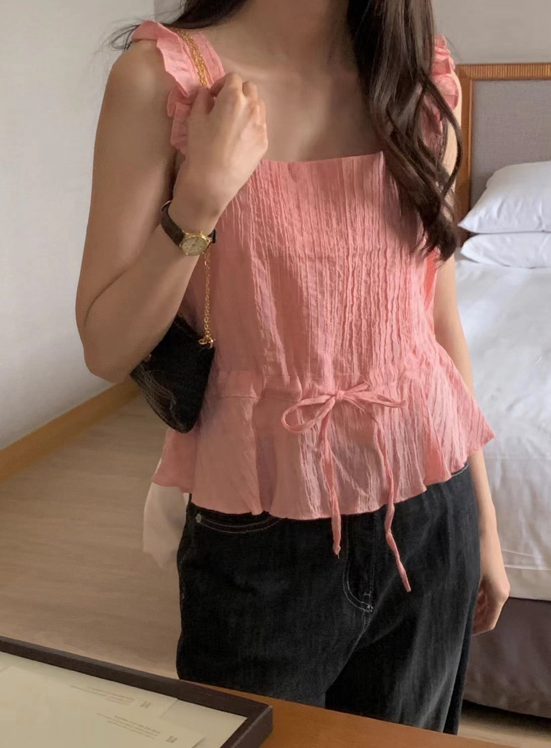 Fitted Tie-Front Top