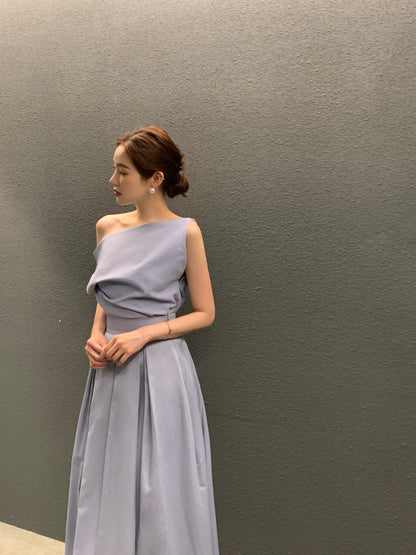 Off-shoulder Top + High-waisted Skirt Set