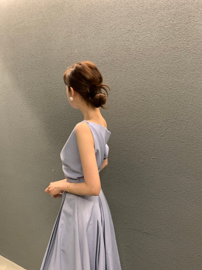 Off-shoulder Top + High-waisted Skirt Set