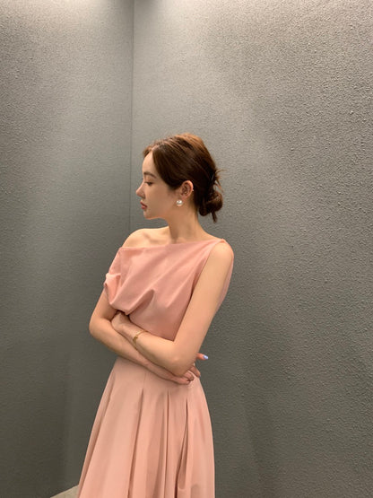 Off-shoulder Top + High-waisted Skirt Set