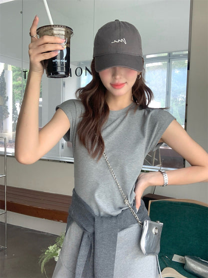 Side Drawstring Fitted Flutter Sleeve Dress