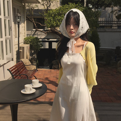 スイートなサスペンダーレイヤードチュールワンピース