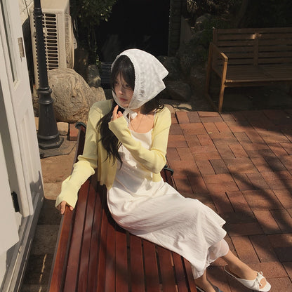 スイートなサスペンダーレイヤードチュールワンピース