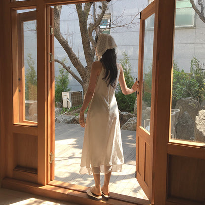 スイートなサスペンダーレイヤードチュールワンピース