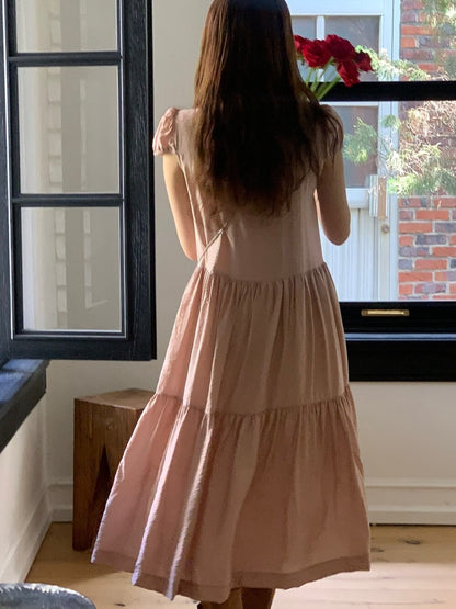 單排扣抽繩連身裙