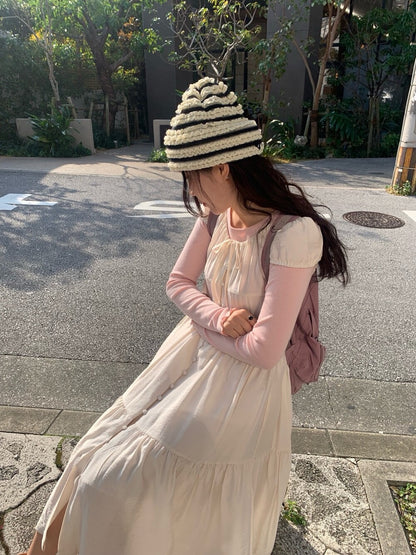 單排扣抽繩連身裙