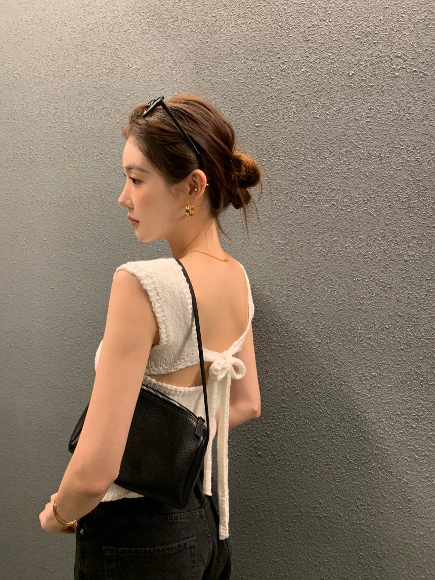 Backless Tie-Knit Top