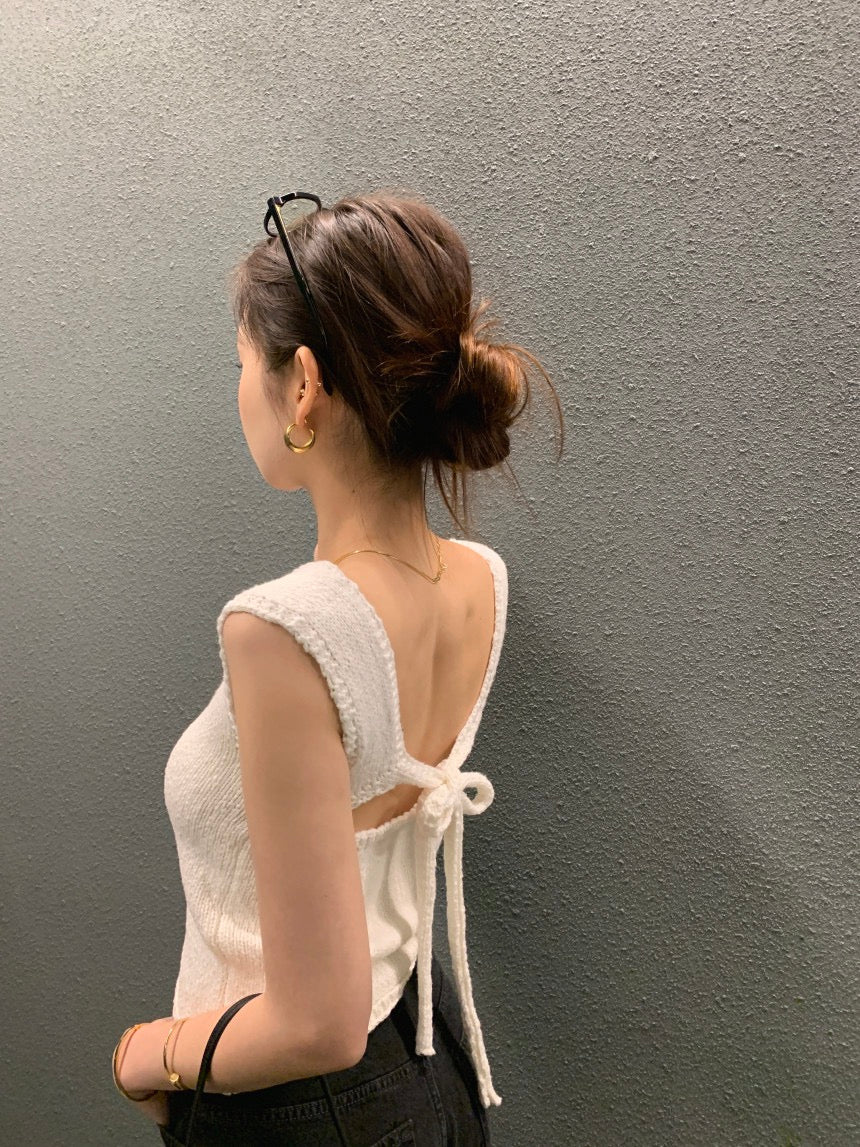 Backless Tie-Knit Top