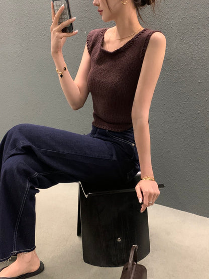 Backless Tie-Knit Top