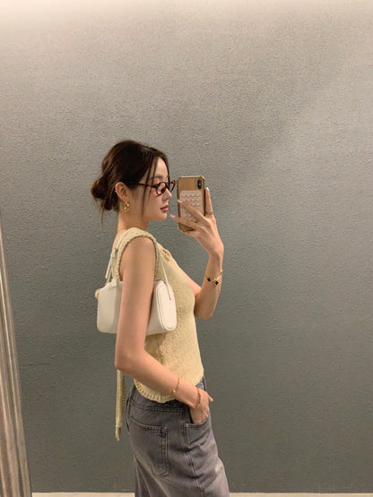 Backless Tie-Knit Top