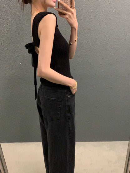 Backless Tie-Knit Top