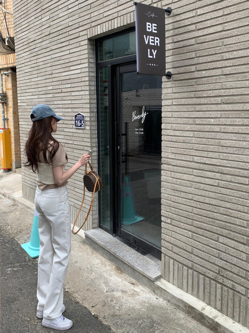 純色短袖T恤+小吊帶set