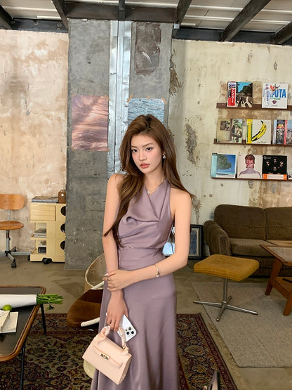 V-neck Cinched Waist Belted Dress