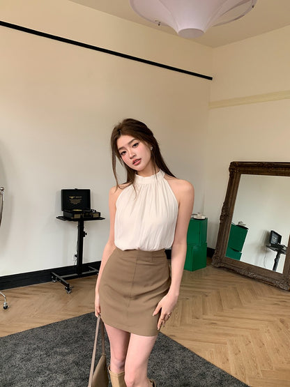 French-style Halter Sleeveless Tank Top