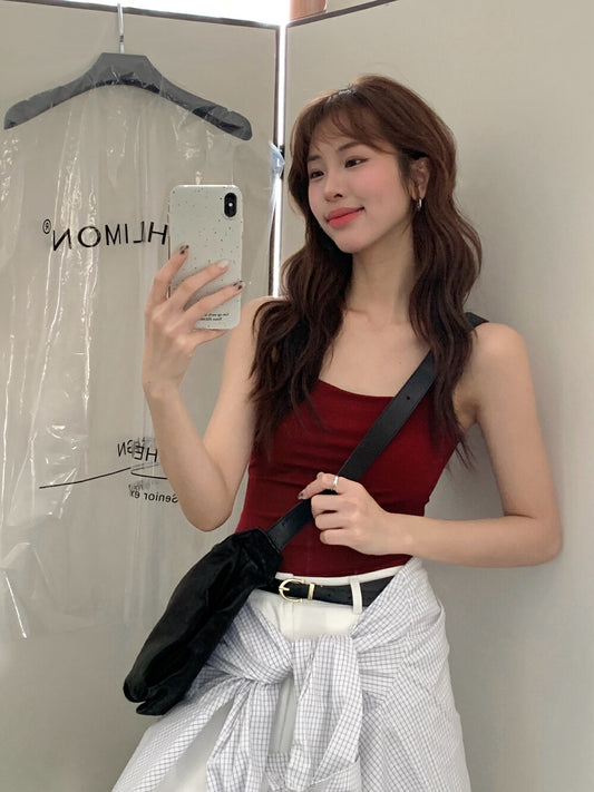 修身顯瘦連pad背心