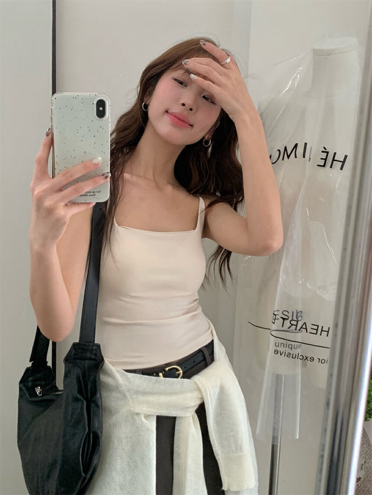 修身顯瘦連pad背心