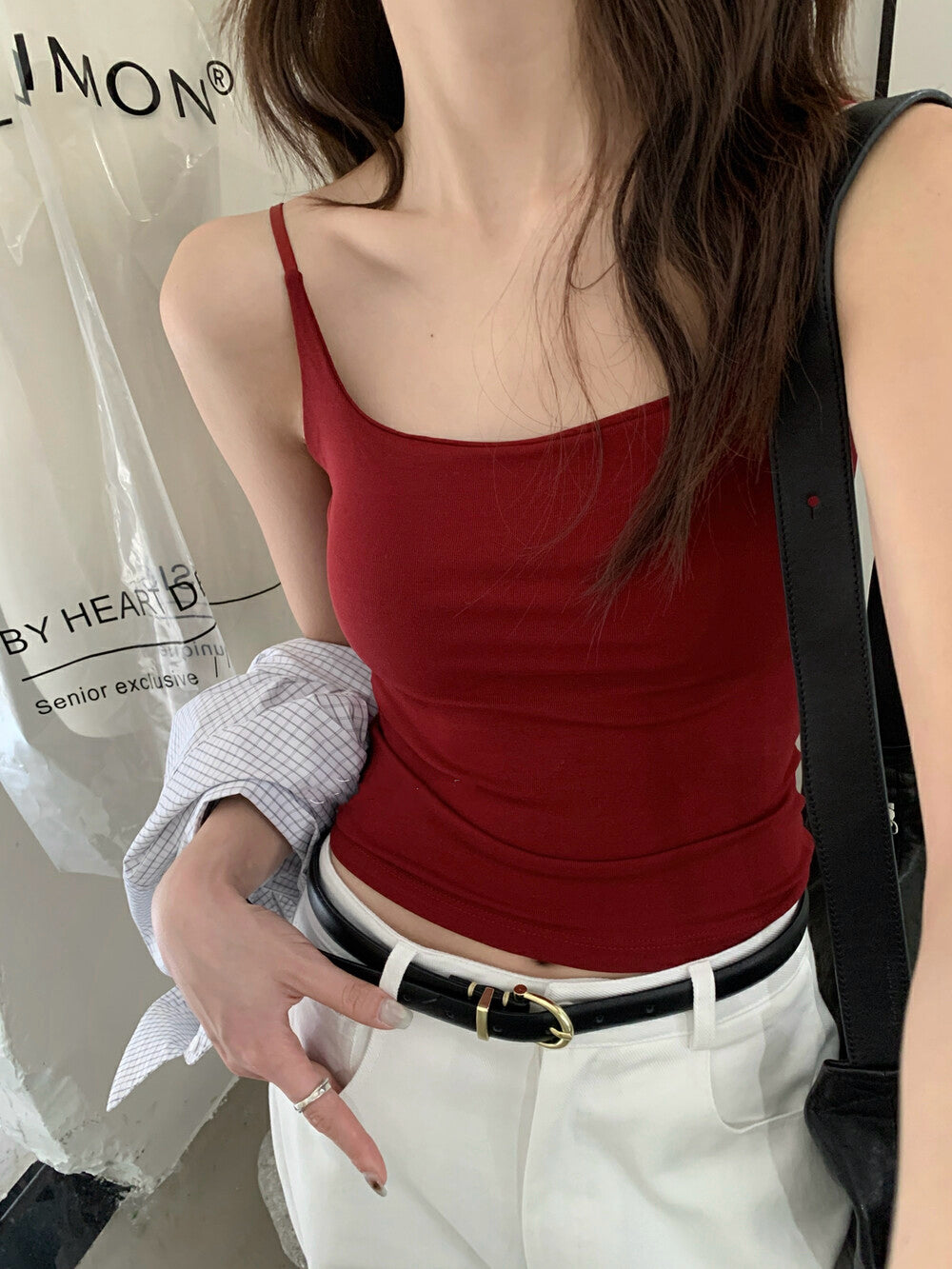 修身顯瘦連pad背心