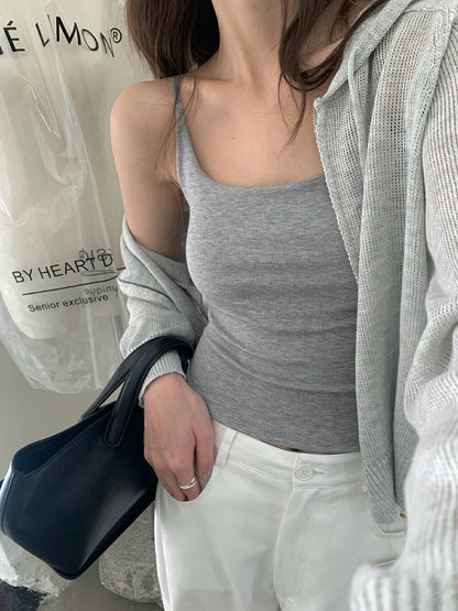 修身顯瘦連pad背心