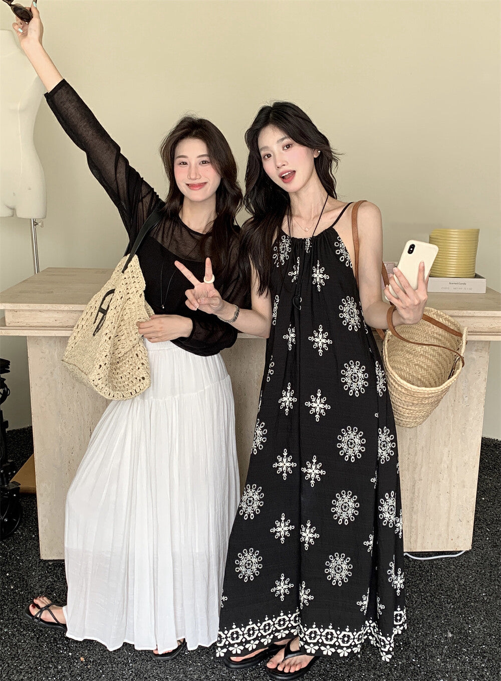 慵懶氣質掛脖連身裙