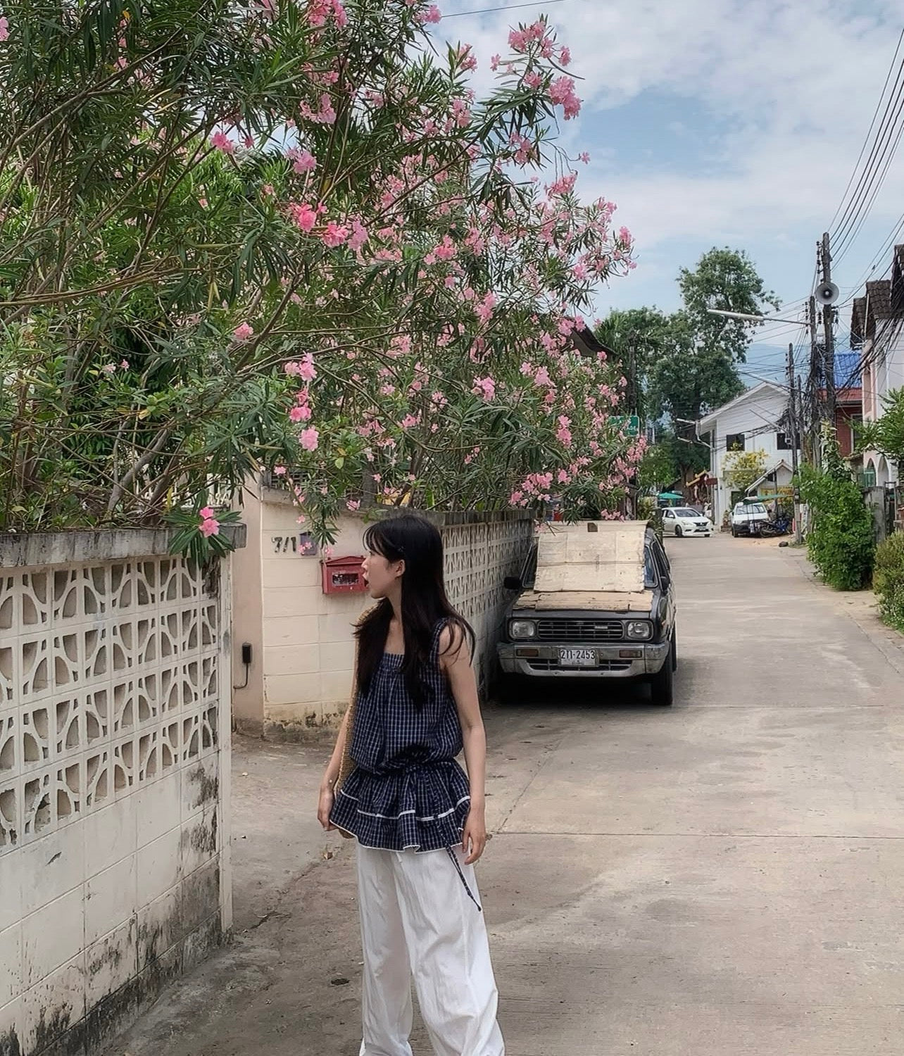 スイートチェックノースリーブベスト