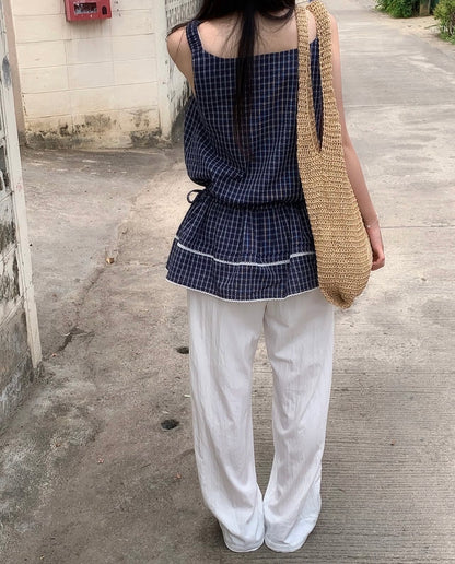 スイートチェックノースリーブベスト