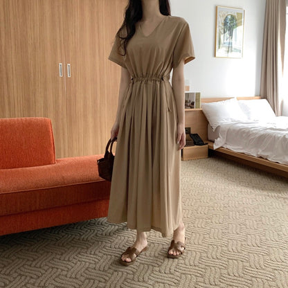 V-neck Drawstring Dress