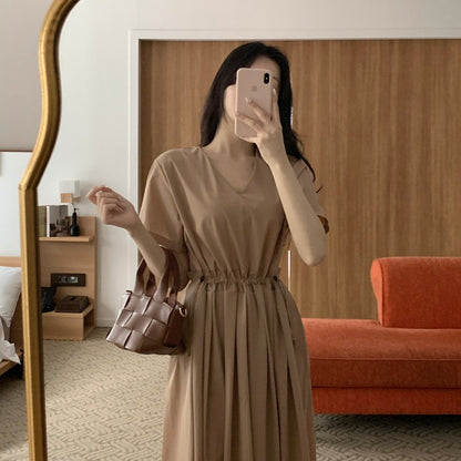 V-neck Drawstring Dress