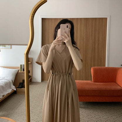 V-neck Drawstring Dress