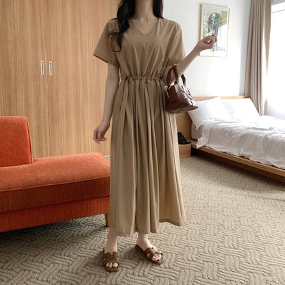 V-neck Drawstring Dress