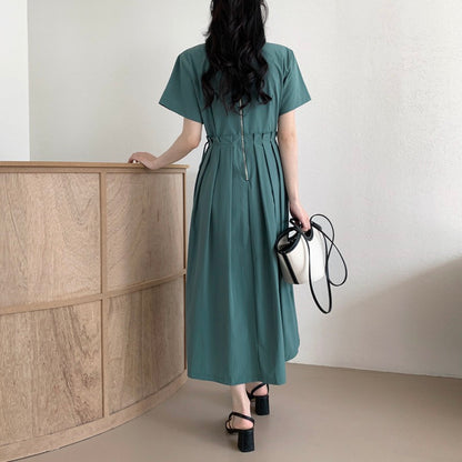 V-neck Drawstring Dress