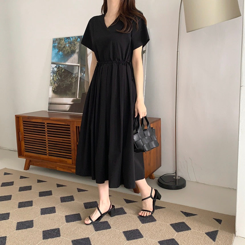 V-neck Drawstring Dress