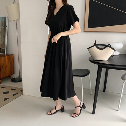 V-neck Drawstring Dress